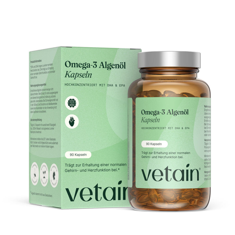 Vetain veganes Omega 3 Algenöl. 90 Kapseln