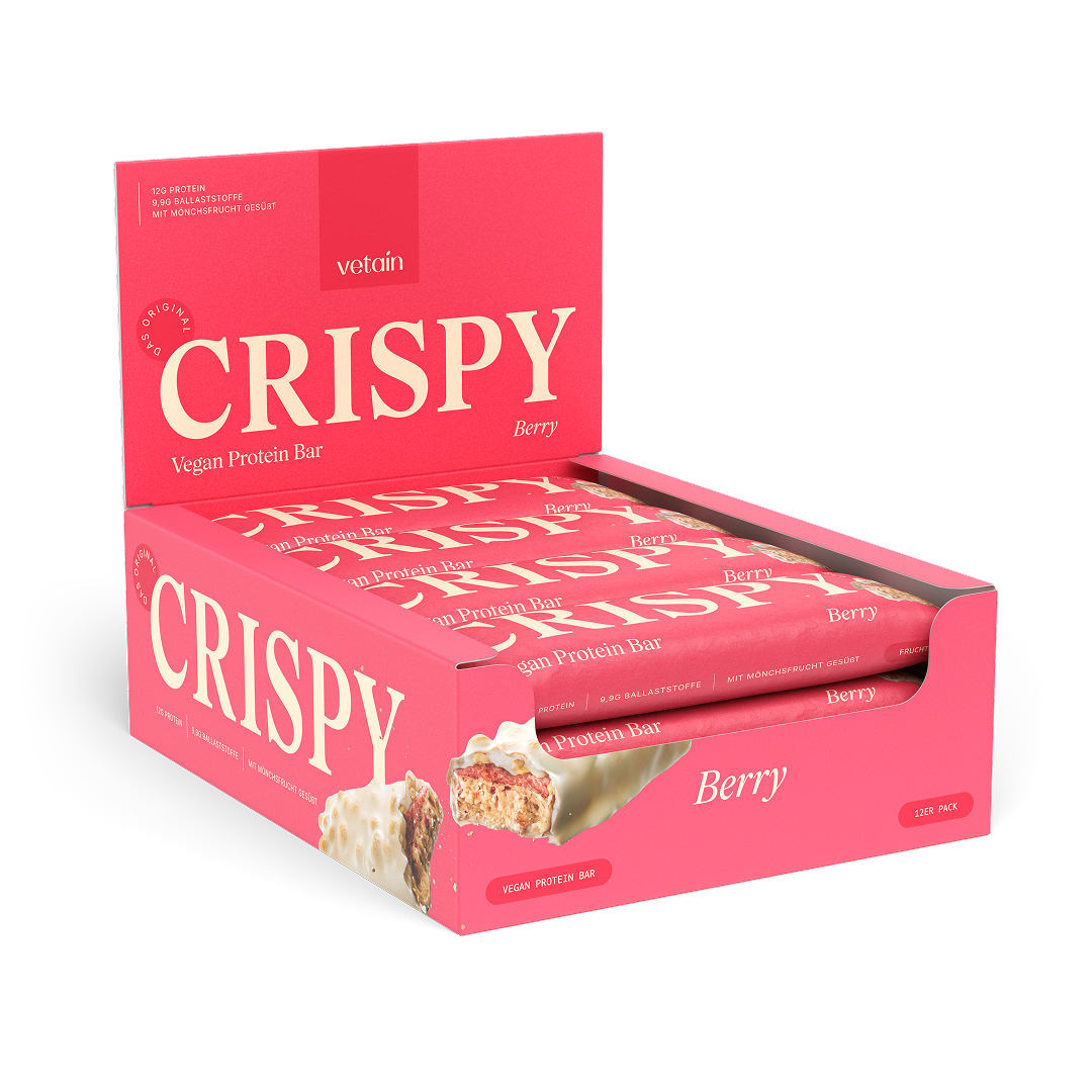 Vetain Crispy Proteinriegel Berry 12er Tray