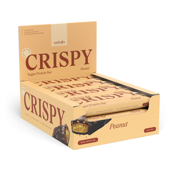 CRISPY veganer Proteinriegel - Peanut (12er Pack)