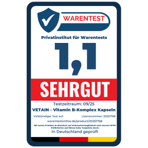 Warentest Siegel Vitamin B-Komplex von Vetain