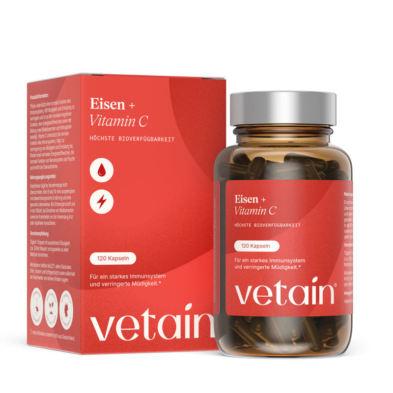 Vetain Eisen + Vitamin C Supplement. 