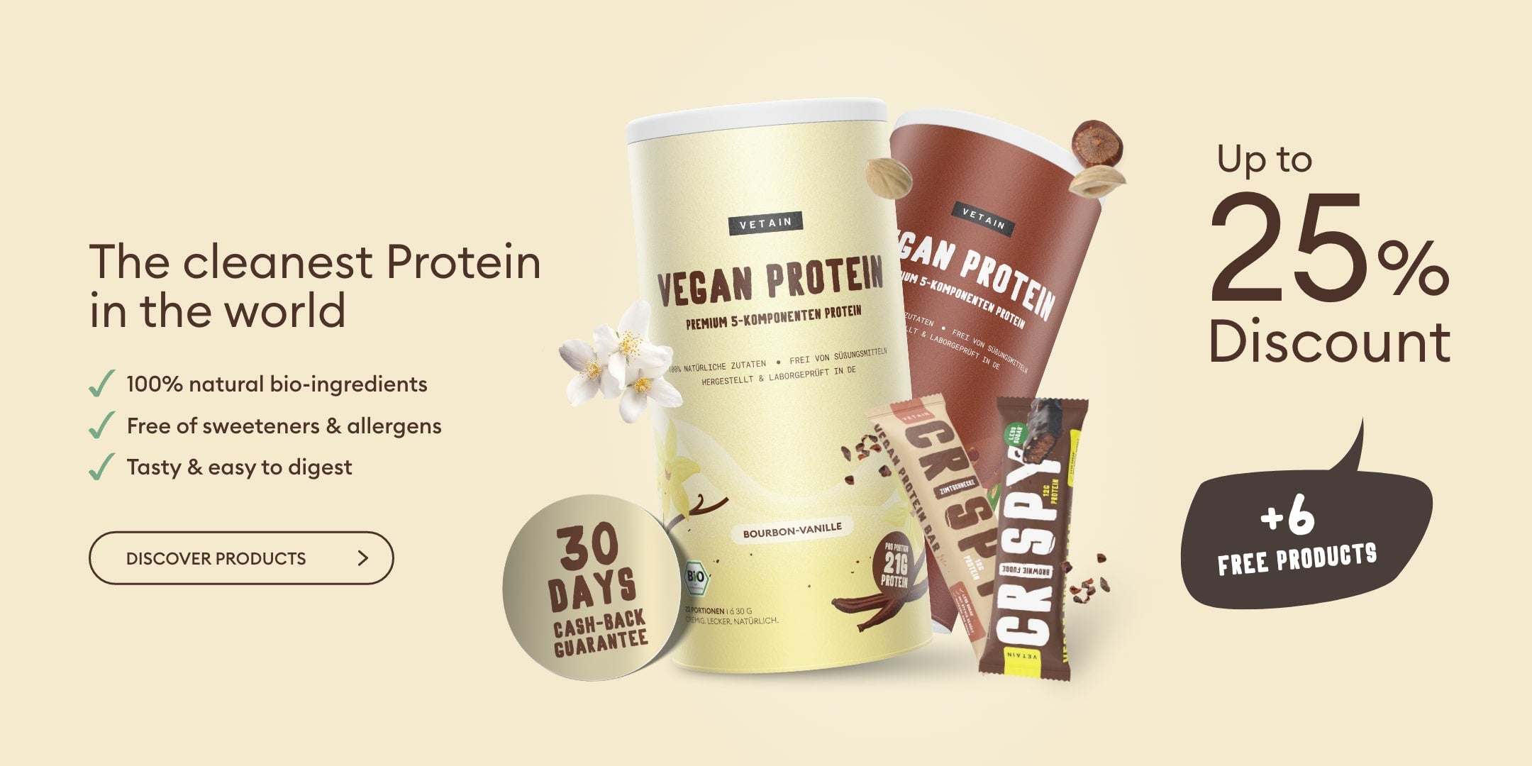 Vetain vegane Proteinpulver und Supplements