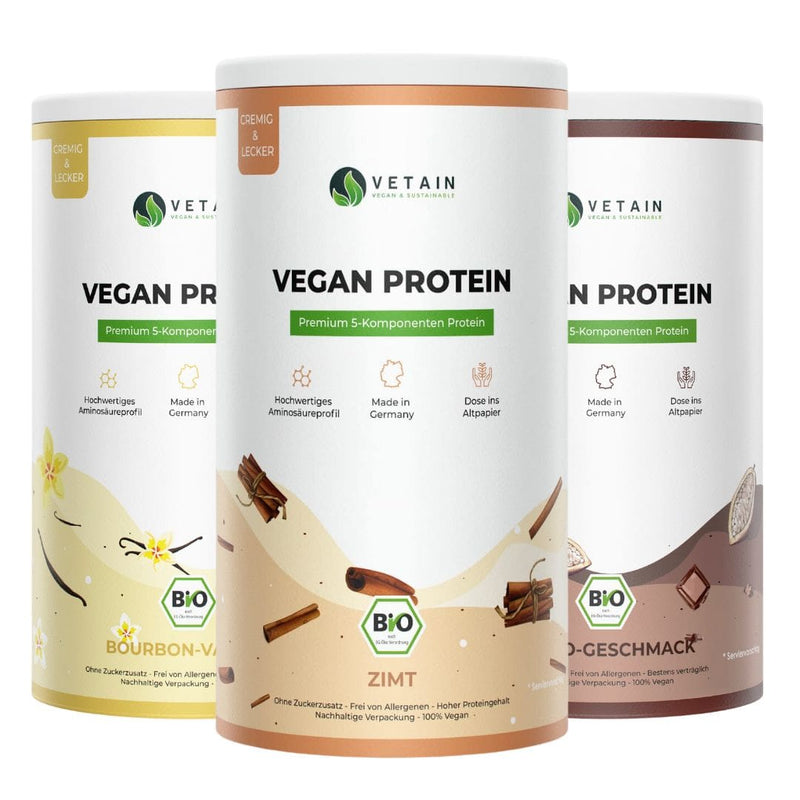 Bundle Veganes Proteinpulver Zimt, Kakao und Vanille