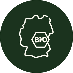 Icon Deutschlandkarte mit Bio Zeichen