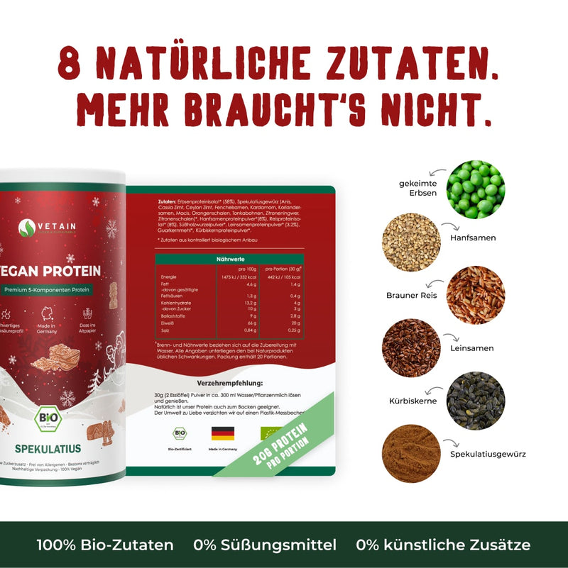 Vegan Protein Spekulatius - Natürliche Zutaten - Mehrkomponentenprotein