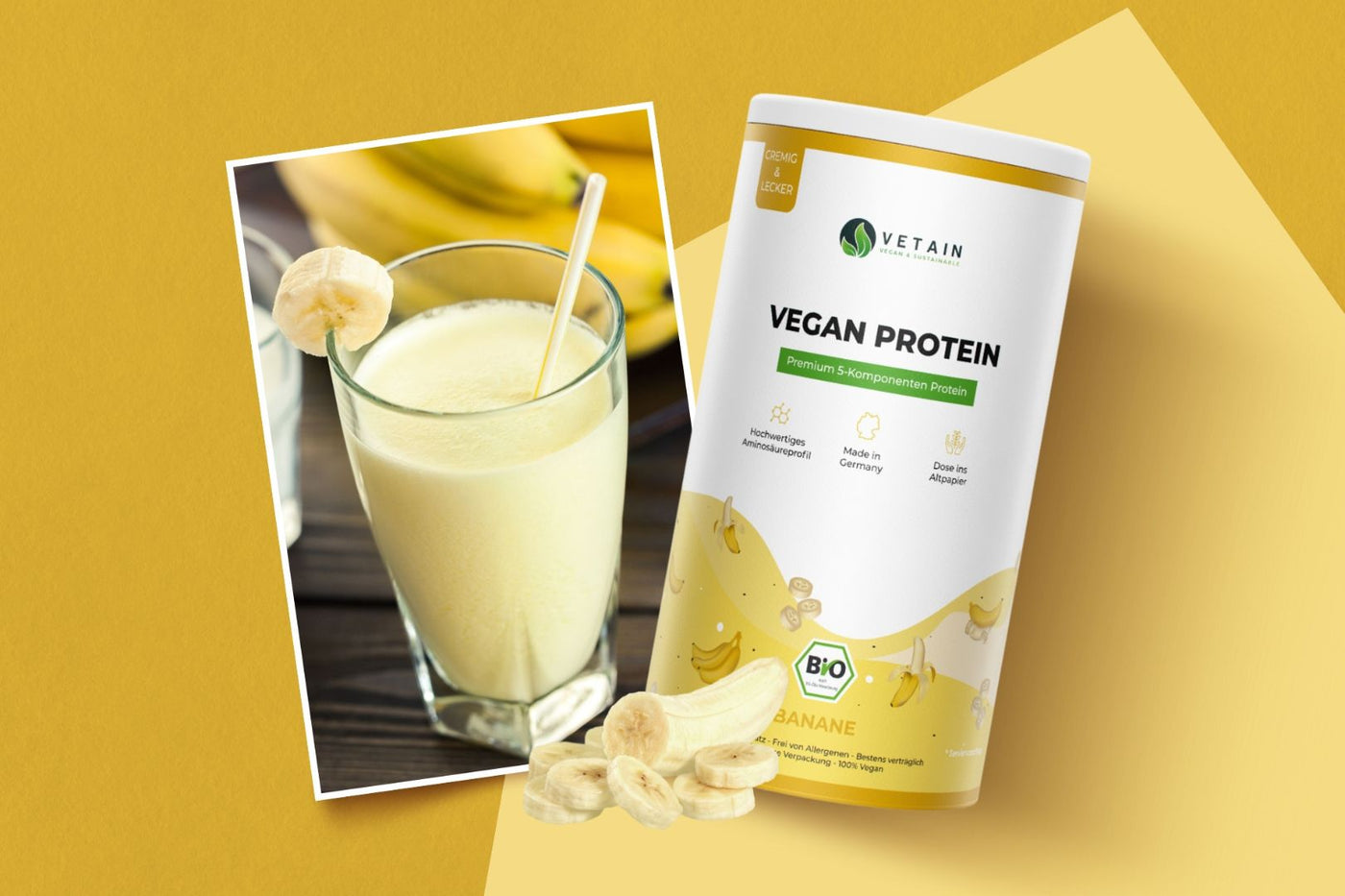 Vegan Protein Banane Veganes Bio Proteinpulver