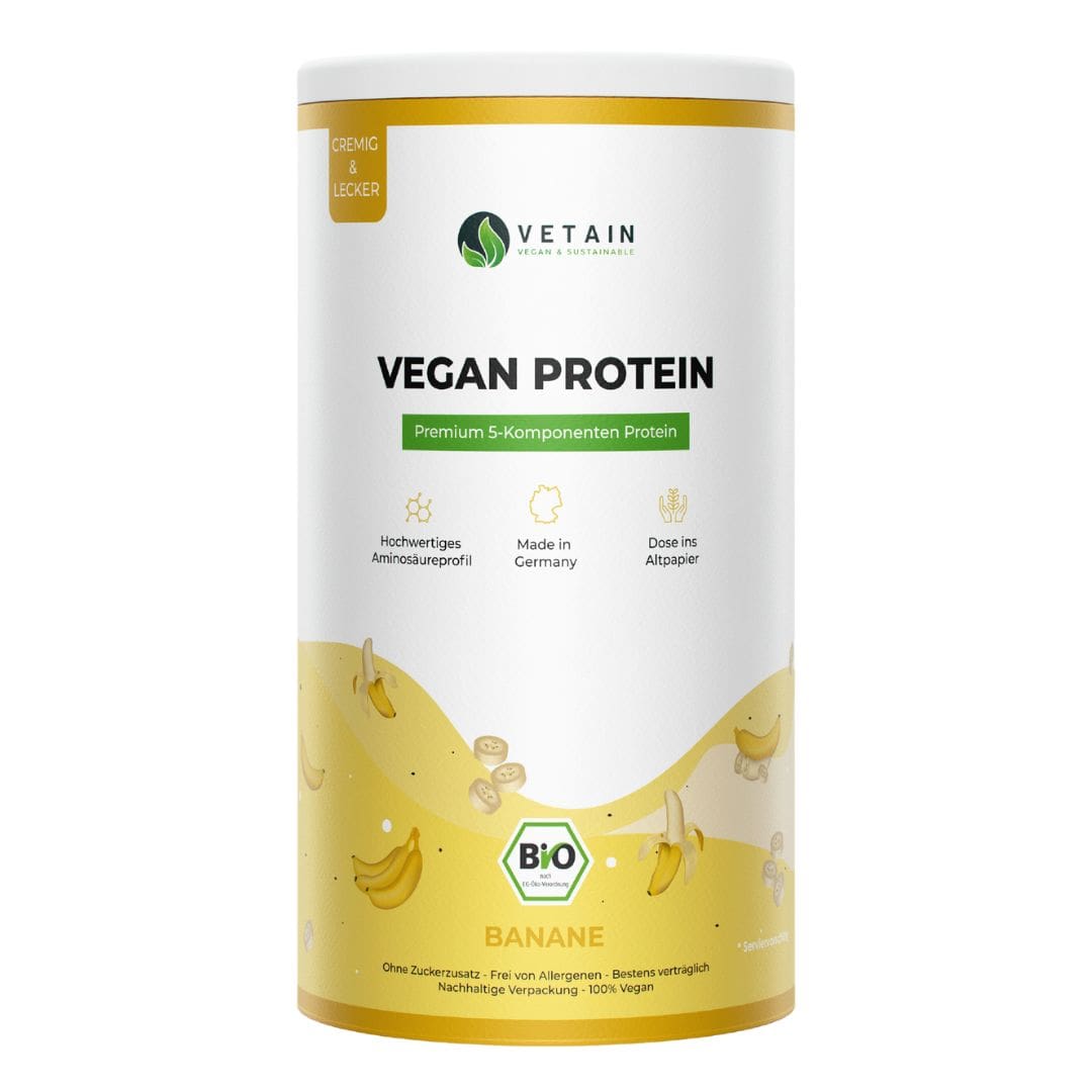 Vegan Protein Banane - Veganes Proteinpulver Bananengeschmack Vetain