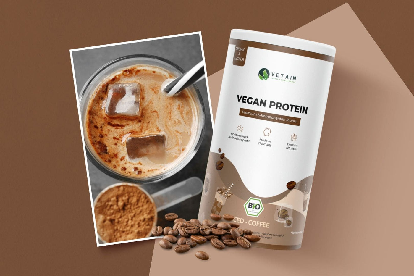 Vegan Protein Iced-Coffee Veganes Bio Proteinpulver