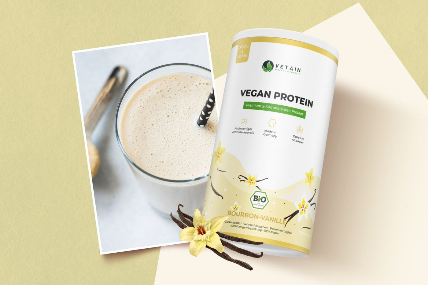Vegan Protein Vanille Veganes Bio Proteinpulver