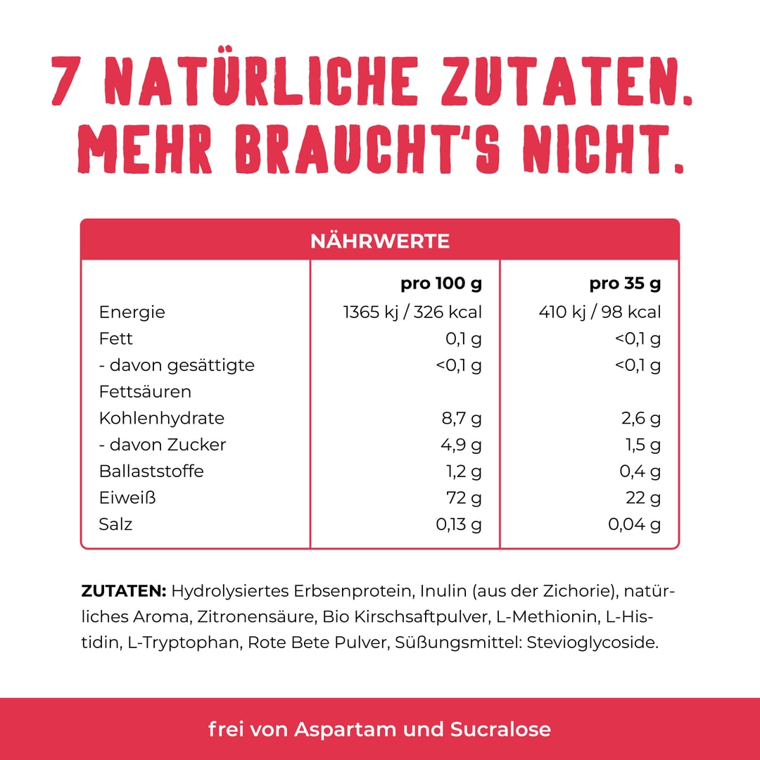 Vetain Clear Kirsche - natürliche Zutaten veganes Isoclear