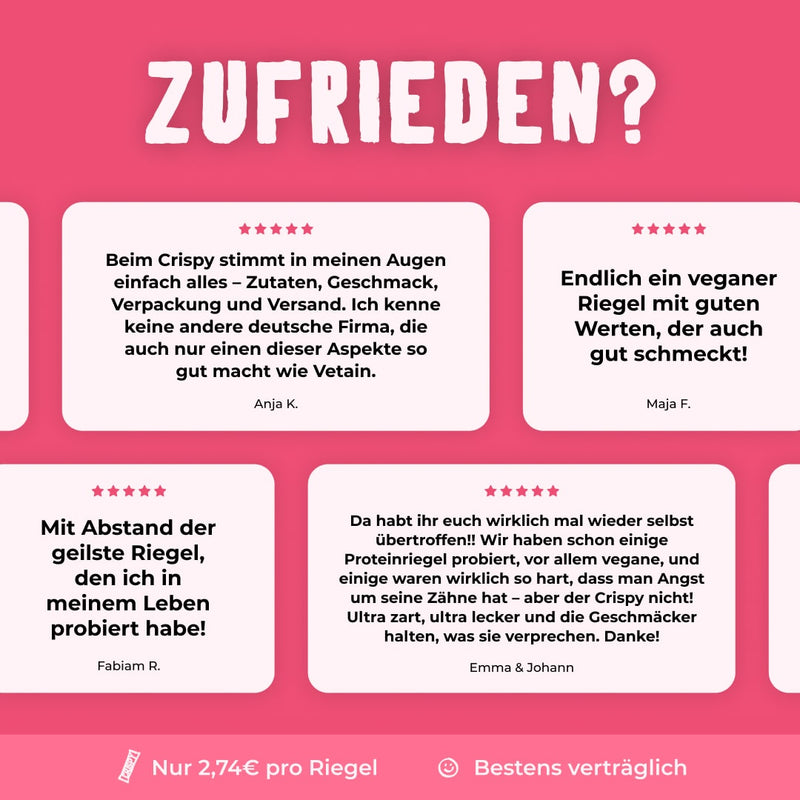 Crispy Veganer Proteinriegel Feedback