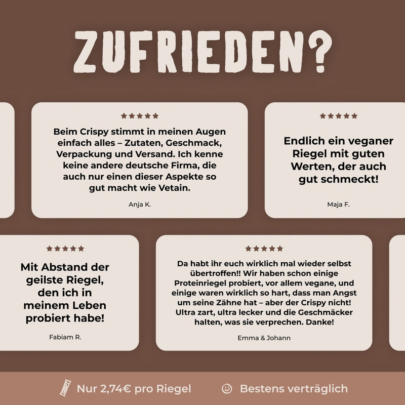 Crispy Veganer Proteinriegel Feedback