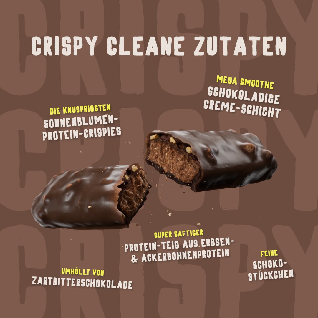 CRISPY veganer Proteinriegel - Brownie Fudge (12er Pack)