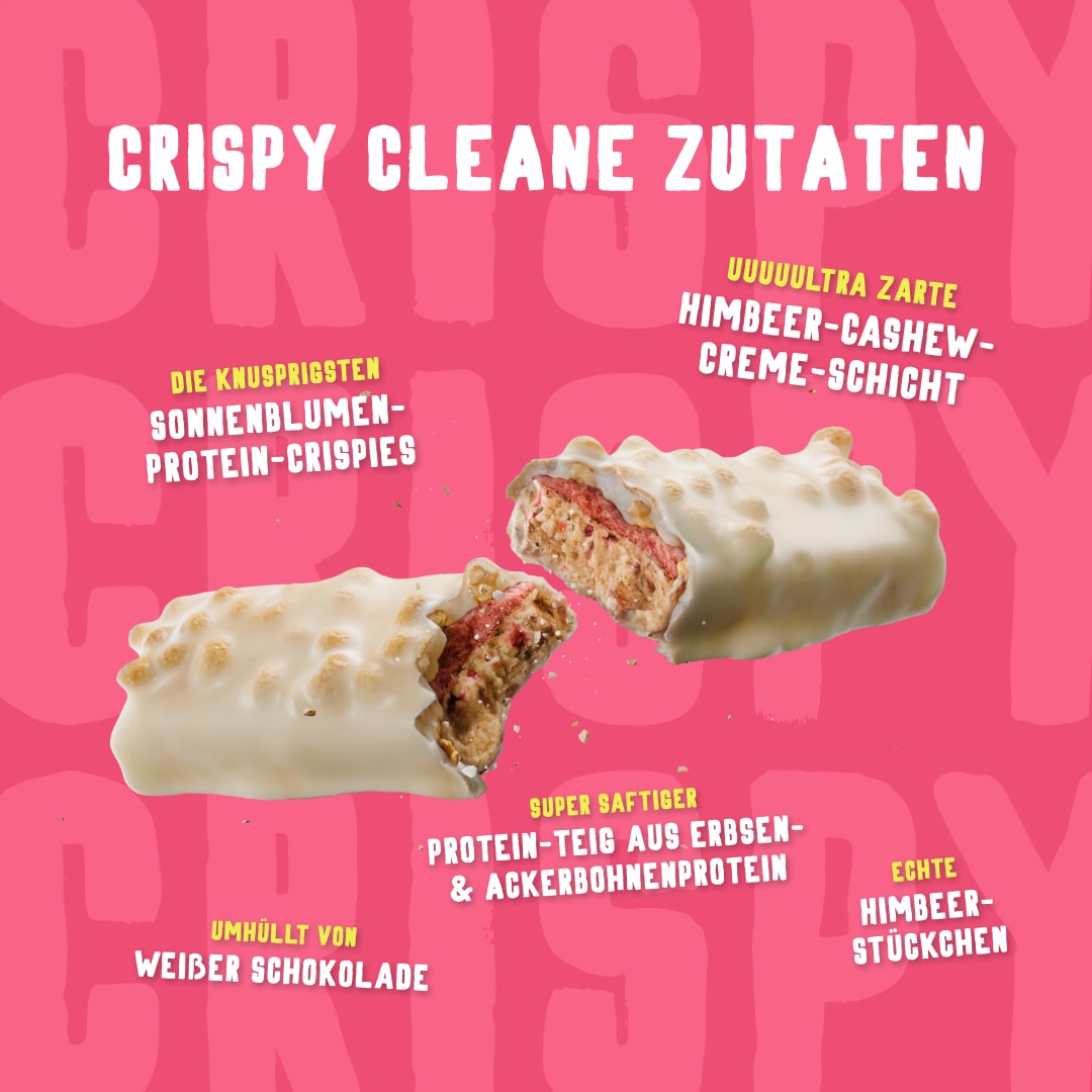 Vetain Crispy Veganer Proteinriegel - Weisse Schokolade - Beere