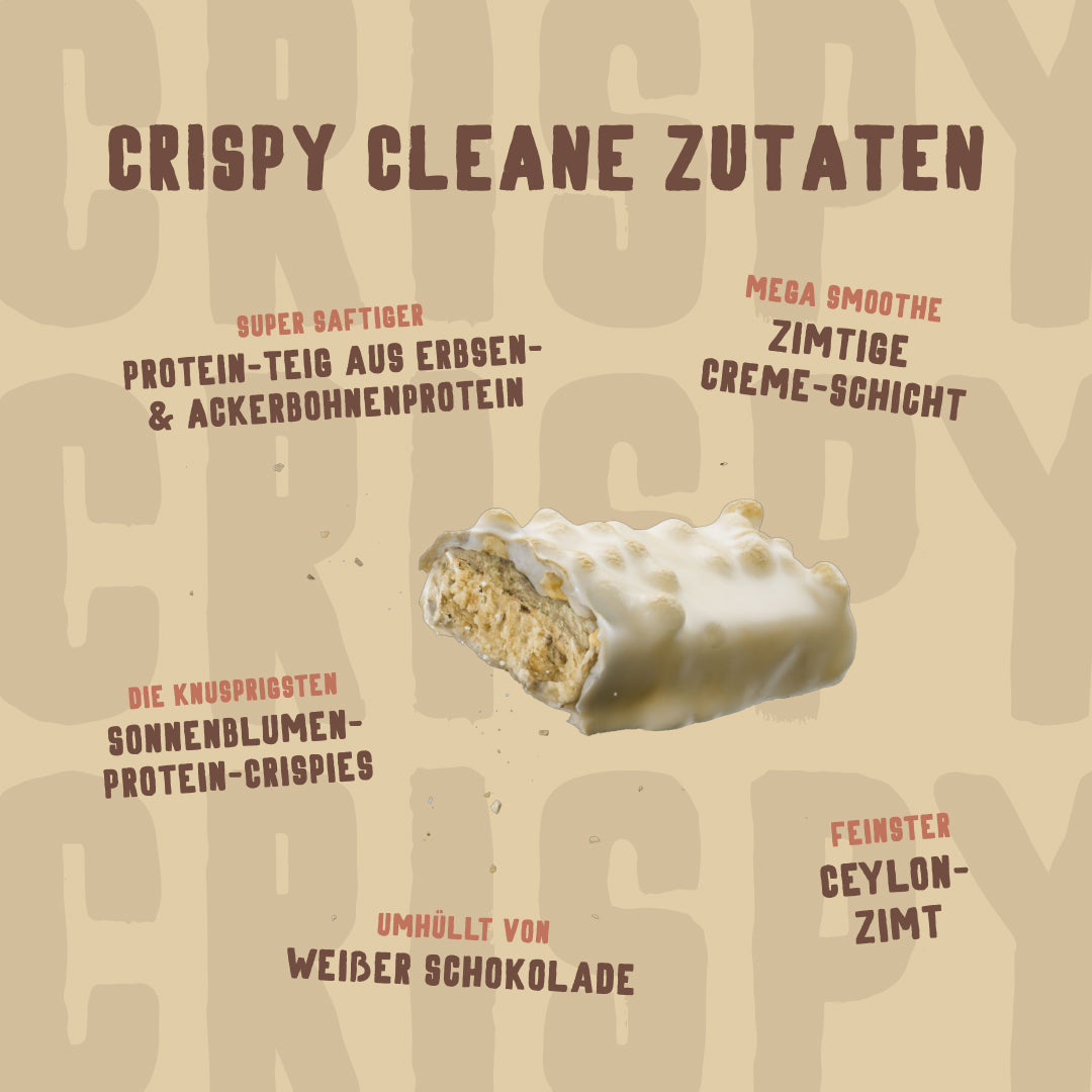 Vetain Crispy Veganer Proteinriegel - Weisse Schokolade - Zimtschnecke