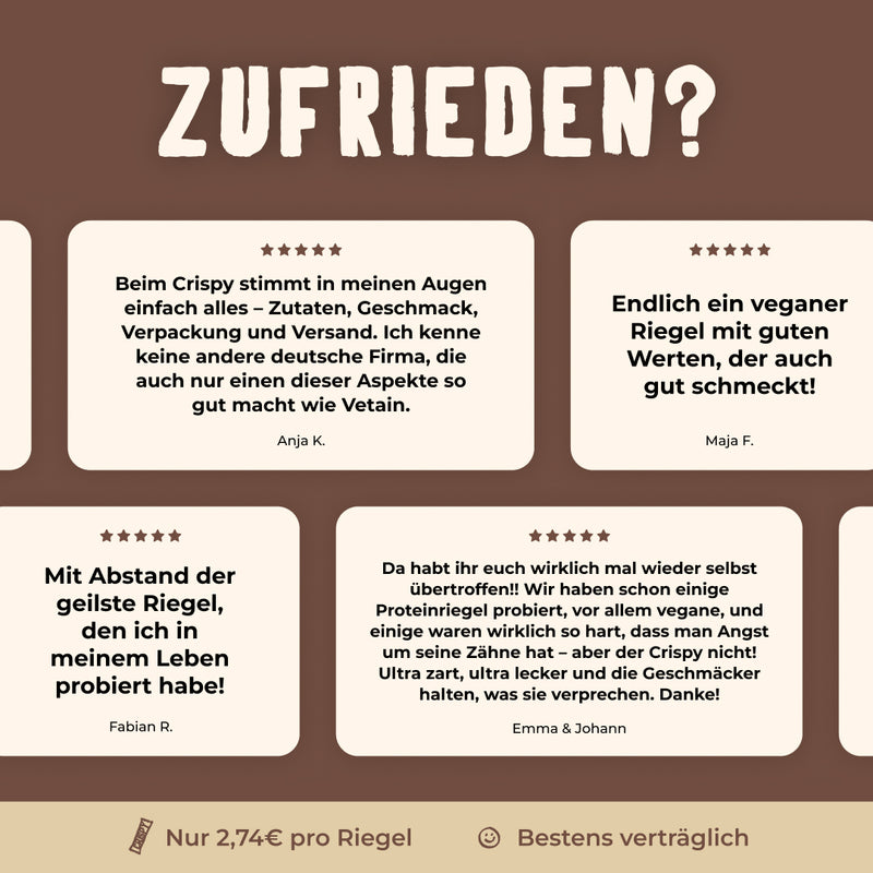 Crispy Veganer Proteinriegel Feedback