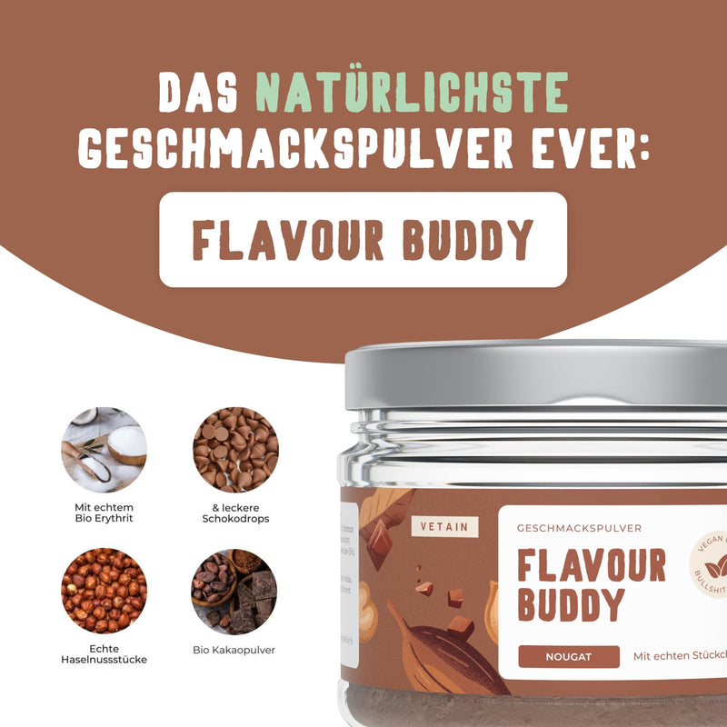 Vetain Geschmackspulver Flavour Buddy Nuss Nougat Chunky Flavour Zutaten