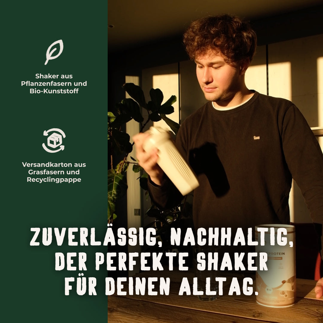 Nachhaltiger Shaker aus Bio-Kunststoff Vetain - Proteinshaker für den Alltag