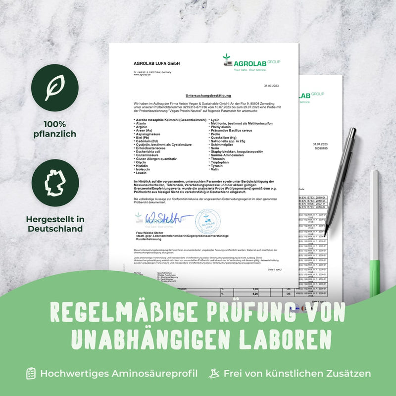 Vetain veganes Proteinpulver von Laboren geprüft