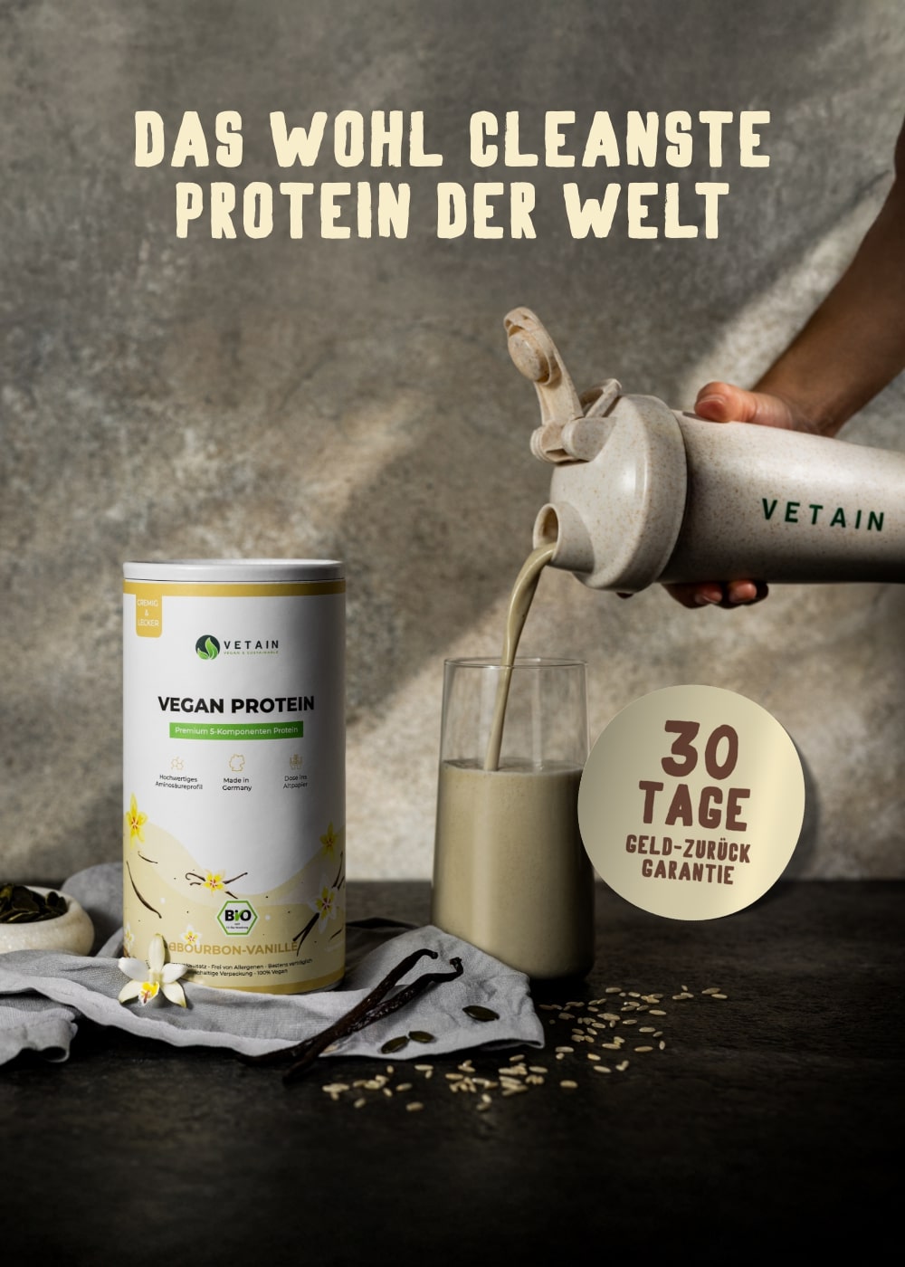 Vetain vegane Proteinpulver und Supplements