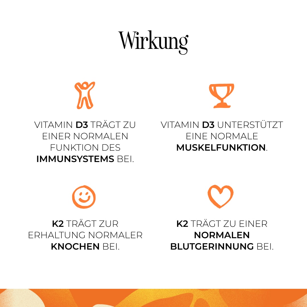 Wirkung Vitamin D3 - Vitamin K2